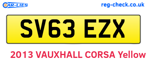 SV63EZX are the vehicle registration plates.