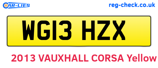 WG13HZX are the vehicle registration plates.