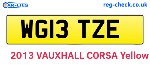 WG13TZE are the vehicle registration plates.