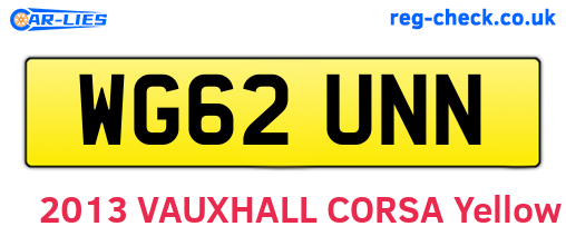 WG62UNN are the vehicle registration plates.