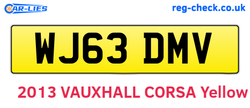 WJ63DMV are the vehicle registration plates.