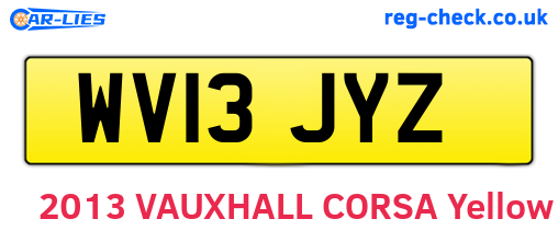 WV13JYZ are the vehicle registration plates.