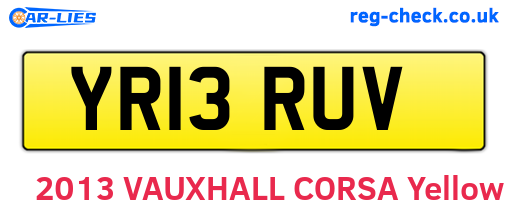 YR13RUV are the vehicle registration plates.