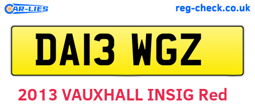 DA13WGZ are the vehicle registration plates.