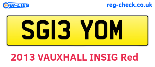 SG13YOM are the vehicle registration plates.