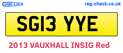 SG13YYE are the vehicle registration plates.