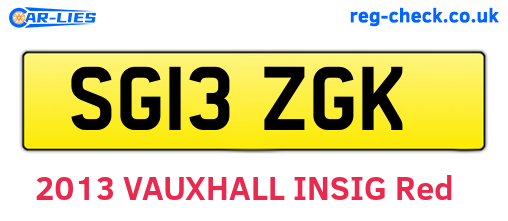 SG13ZGK are the vehicle registration plates.