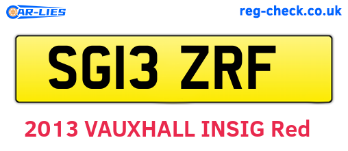 SG13ZRF are the vehicle registration plates.