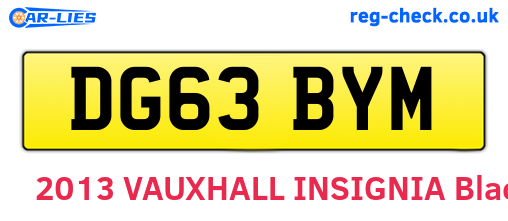 DG63BYM are the vehicle registration plates.
