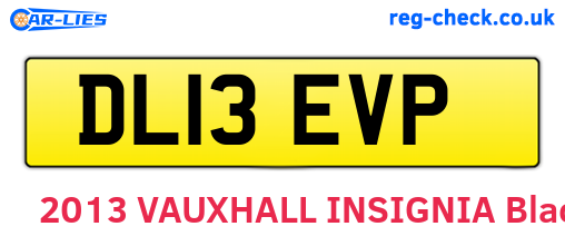 DL13EVP are the vehicle registration plates.