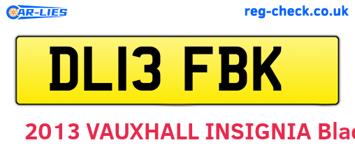 DL13FBK are the vehicle registration plates.