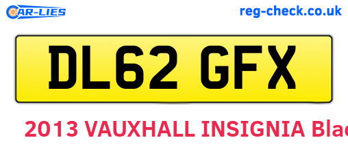 DL62GFX are the vehicle registration plates.