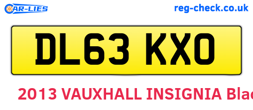 DL63KXO are the vehicle registration plates.