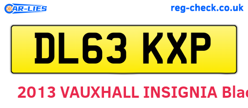 DL63KXP are the vehicle registration plates.