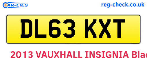 DL63KXT are the vehicle registration plates.