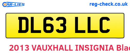 DL63LLC are the vehicle registration plates.