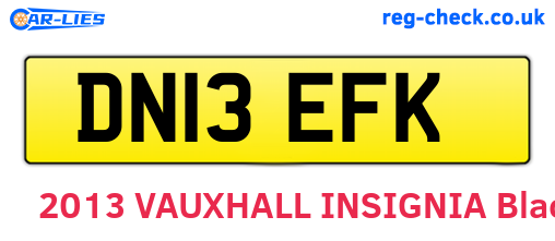 DN13EFK are the vehicle registration plates.