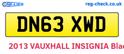 DN63XWD are the vehicle registration plates.