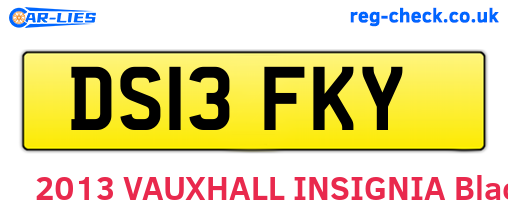 DS13FKY are the vehicle registration plates.