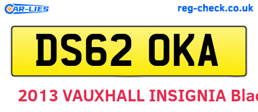 DS62OKA are the vehicle registration plates.
