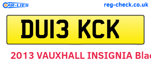 DU13KCK are the vehicle registration plates.