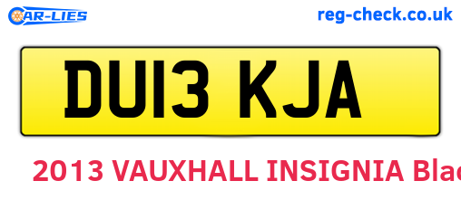 DU13KJA are the vehicle registration plates.