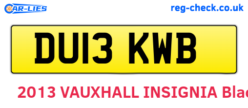DU13KWB are the vehicle registration plates.