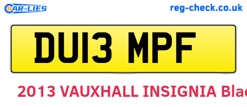 DU13MPF are the vehicle registration plates.