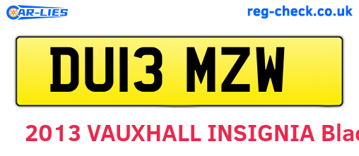 DU13MZW are the vehicle registration plates.