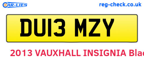 DU13MZY are the vehicle registration plates.