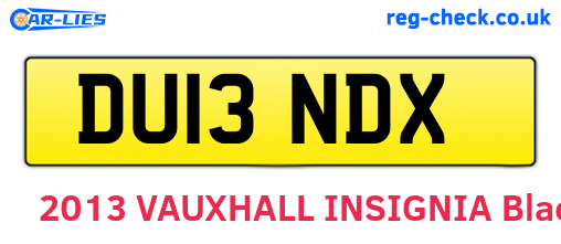 DU13NDX are the vehicle registration plates.