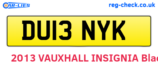 DU13NYK are the vehicle registration plates.