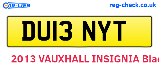 DU13NYT are the vehicle registration plates.