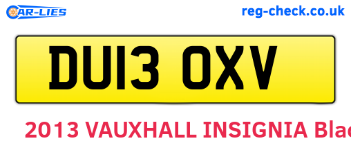 DU13OXV are the vehicle registration plates.