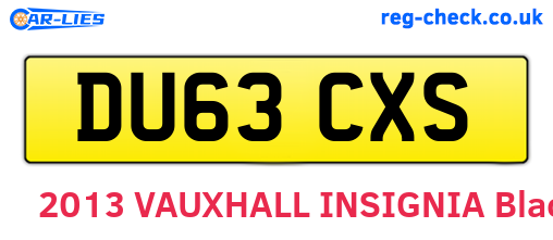 DU63CXS are the vehicle registration plates.