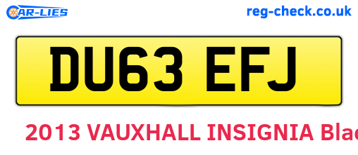 DU63EFJ are the vehicle registration plates.