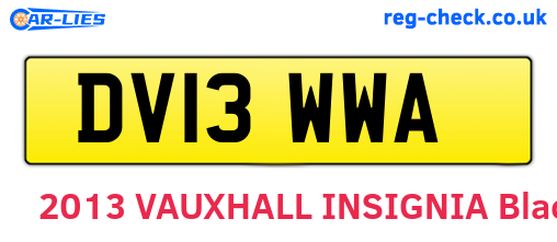DV13WWA are the vehicle registration plates.