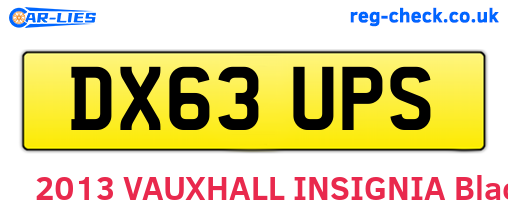 DX63UPS are the vehicle registration plates.
