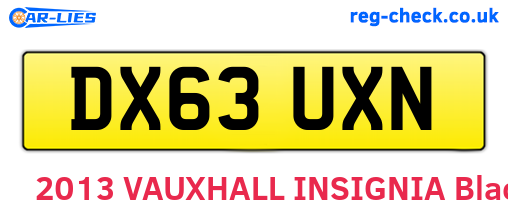 DX63UXN are the vehicle registration plates.