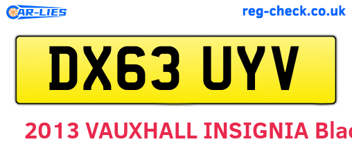 DX63UYV are the vehicle registration plates.