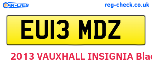EU13MDZ are the vehicle registration plates.