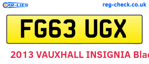 FG63UGX are the vehicle registration plates.
