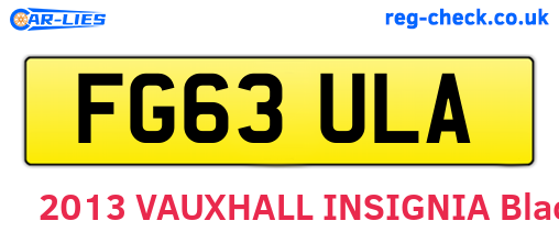 FG63ULA are the vehicle registration plates.