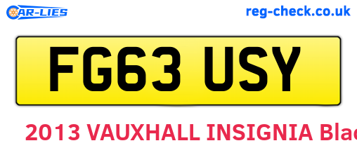 FG63USY are the vehicle registration plates.