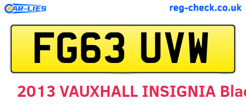 FG63UVW are the vehicle registration plates.