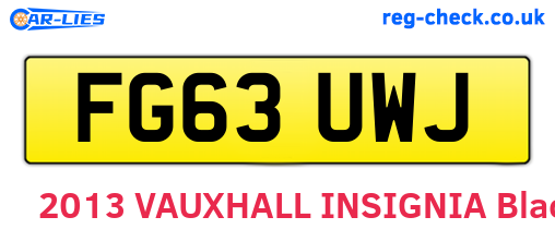 FG63UWJ are the vehicle registration plates.