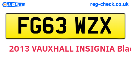 FG63WZX are the vehicle registration plates.