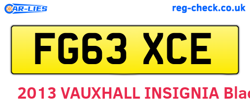 FG63XCE are the vehicle registration plates.