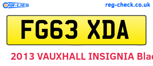 FG63XDA are the vehicle registration plates.