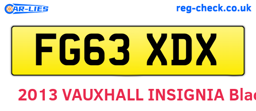 FG63XDX are the vehicle registration plates.